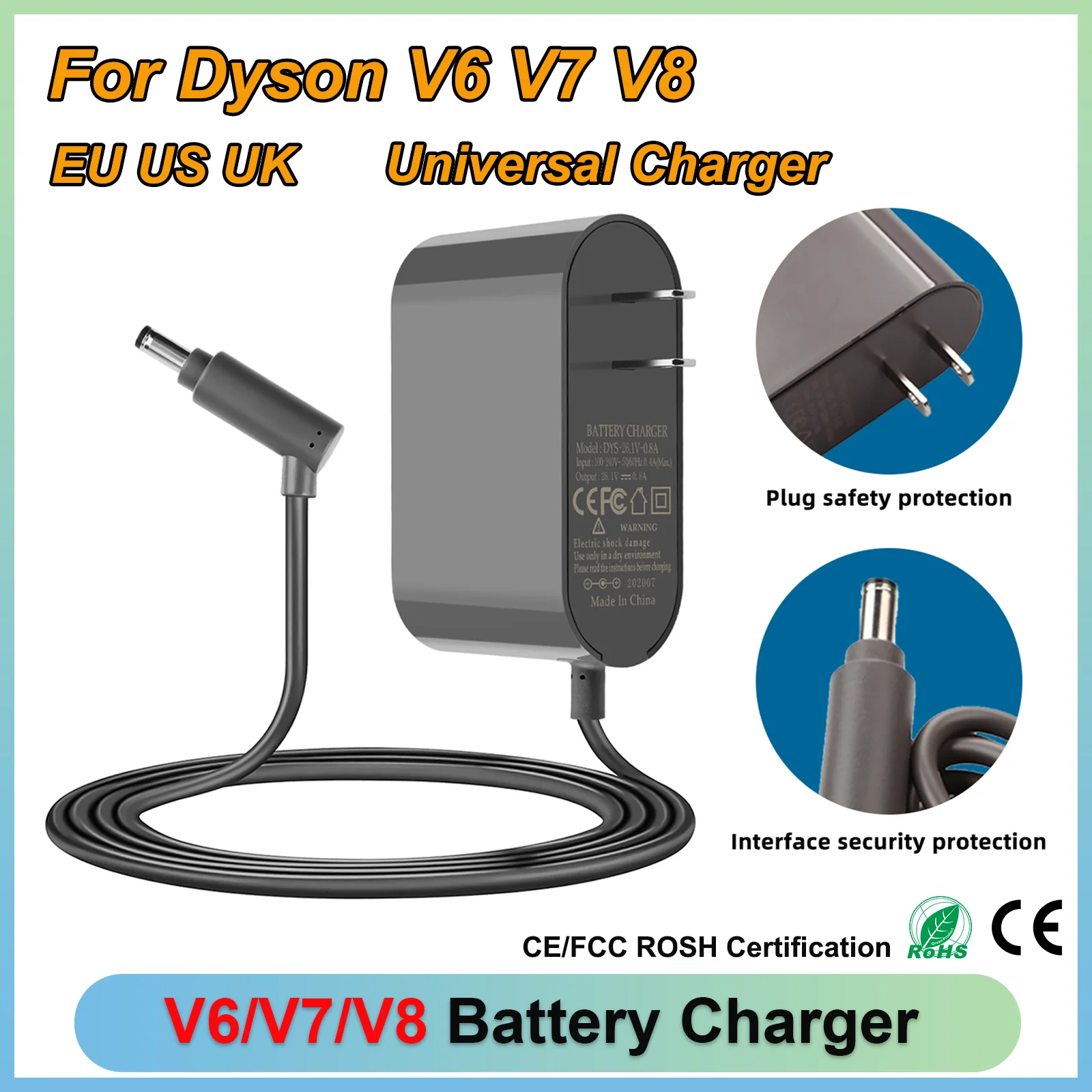 

For Dyson V6 V7 V8 Battery Charger Vacuum Cleaner Charger Lithium Battery Charger Compatible For Dyson Power Supply Part