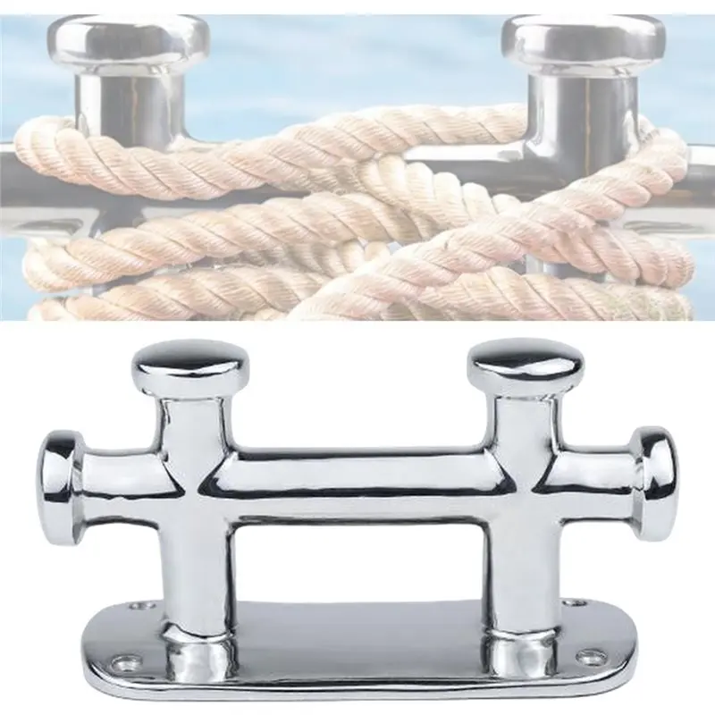 A96E-316 Stainless Steel Double Intersection Boat Bollard Cleat Marine Marine Yacht Parts Accessories Column Cable Pile