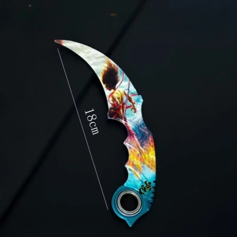 18 cm/7,09 pouces Ne Zha 2 périphériques de film jeux d'anime couteaux à griffes rotatives en métal poignards non coupés alliage armes modèles ornements cadeaux