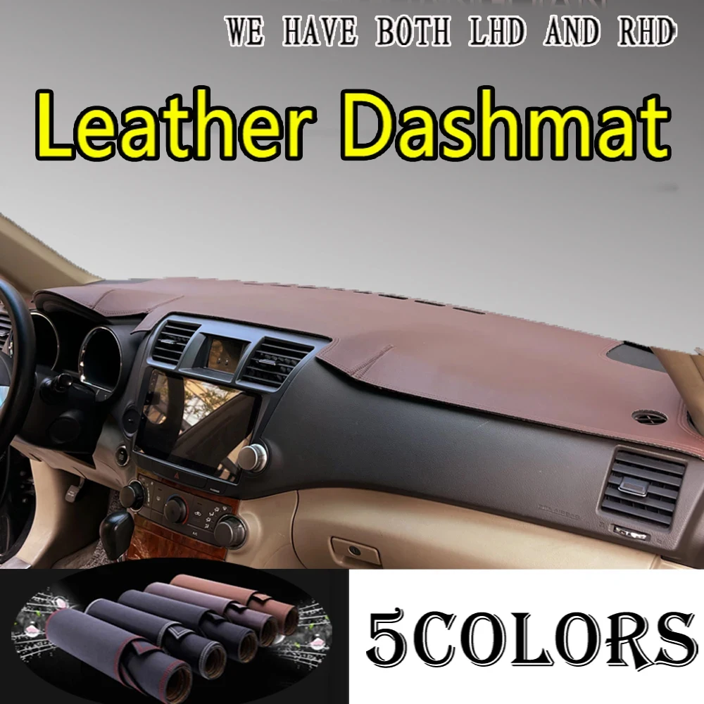 

PU Leather Dashmat Dashboard Cover Suede Pad Protect Dash Mat Car Accessories For Toyota Highlander Kluger XU40 40 2008 - 2013