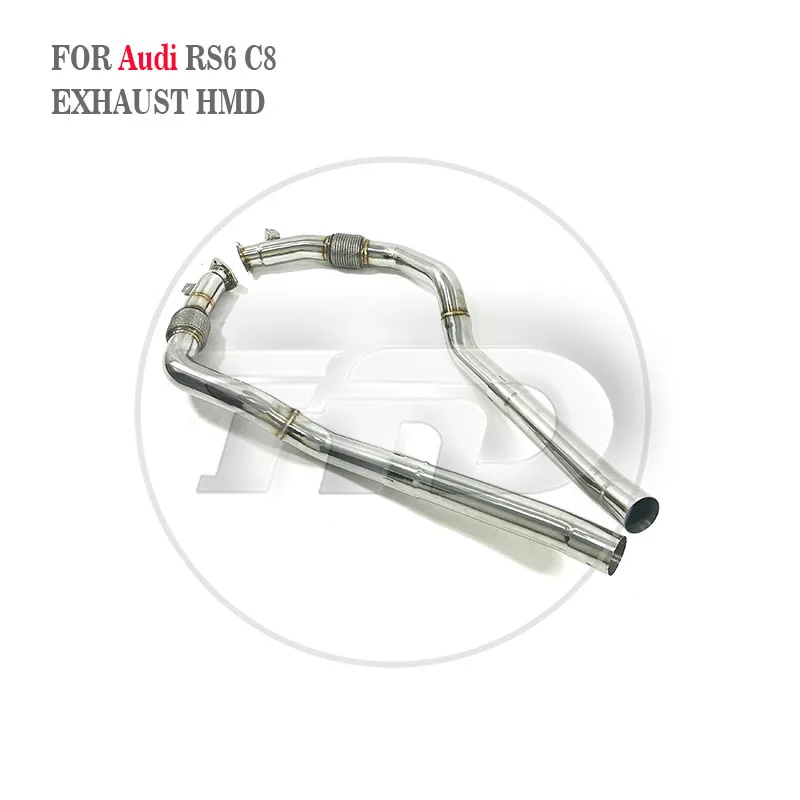 HMD Exhaust System Stainless Steel Performance Middle Pipe for Audi RS6 RS7 C8 4.0T Straight Tube