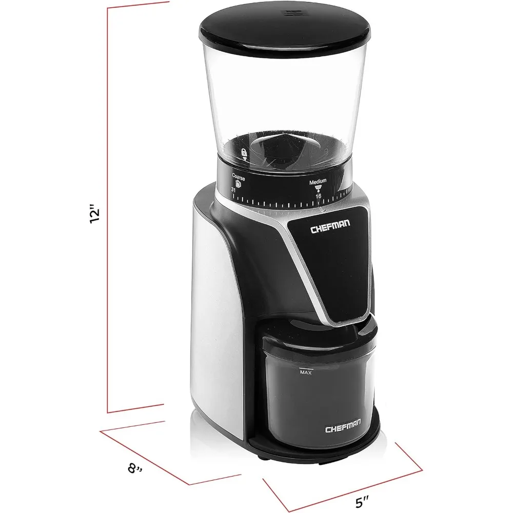 Molinillo de café con rebaba cónica, con 31 ajustes de grueso a extrafino, Control Digital de un toque y capacidad de grano de 9,7 oz