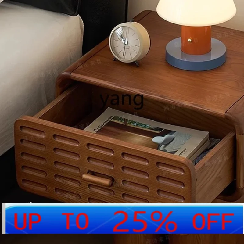 

LTT solid wood bedside cabinet B & B bedside table Vintage home log storage cabinet against the wall