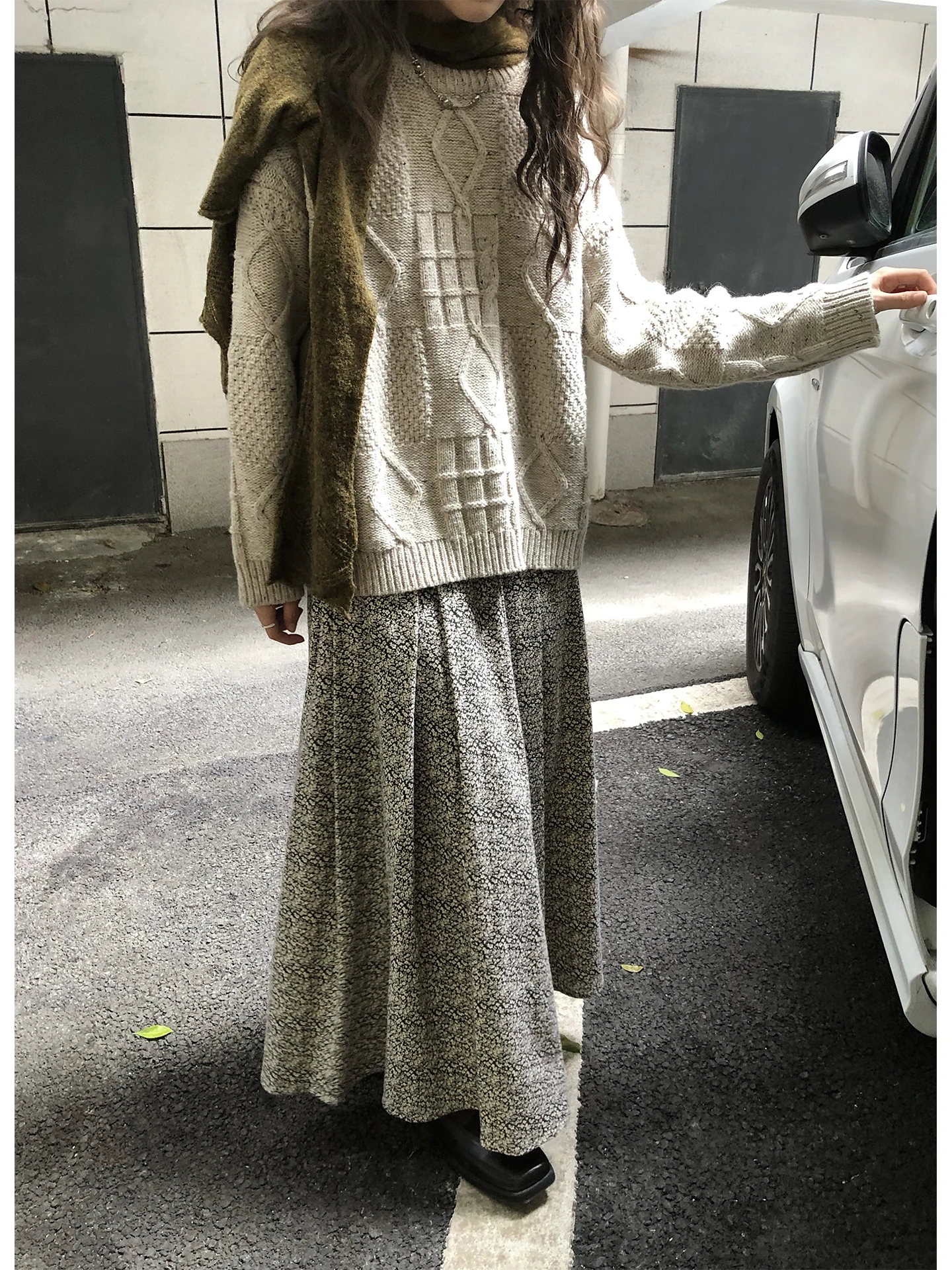 

JMWOMEN Утепленный мягкий женский вязаный свитер с ромбовидным узором, шерстяной топ на осень-зиму, теплый, для повседневной носки, с круглым вырезом, длинный рукав