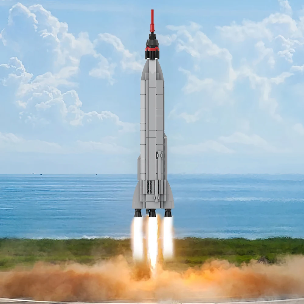 

Mercury Atlas 1:110 Scale Rocket Building Blocks Set Space Manned Carrying Rocket Bricks Birthday Gift Toy For Children