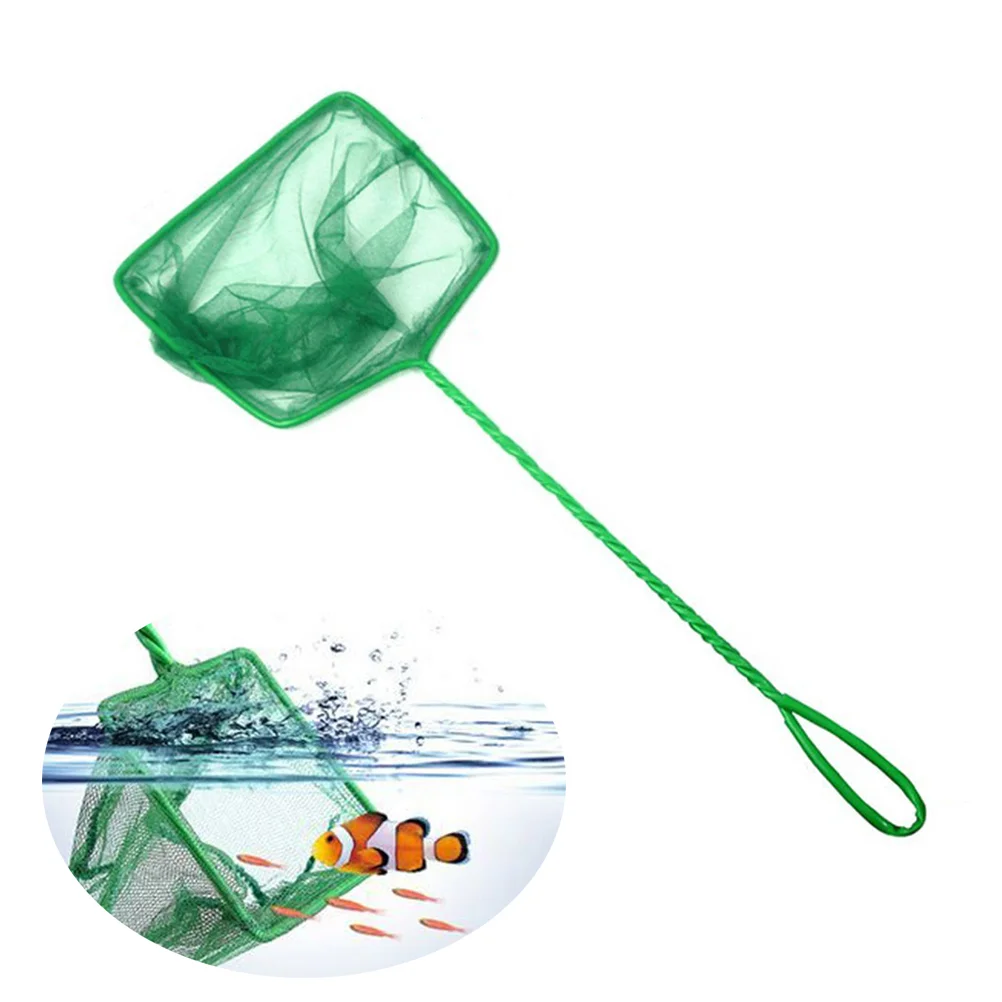 

Mini Fish Tank Net Aquarium Wire Mesh Catch Net with Long Handle (Green) Fish Net Aquarium Fish Net fish net with handle