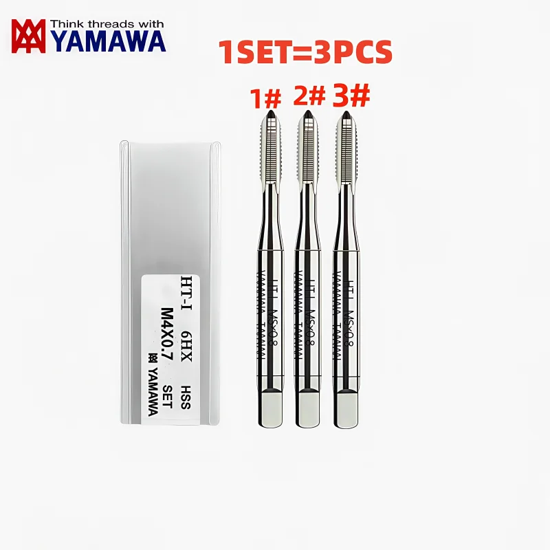3PCS HSS Hand Tap Set Japan YAMAWA Straight Grooved Tap for Metric Thread M2 M3 M4 M5 M6 M8 M10 M12