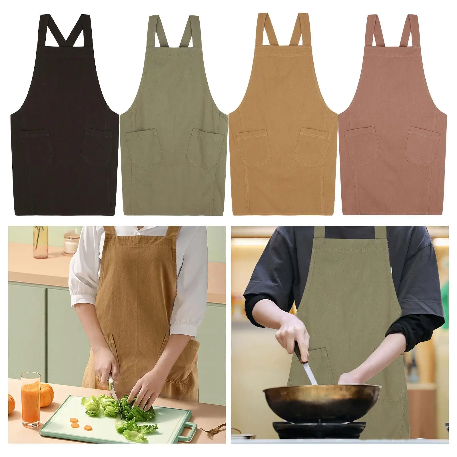 2 Pockets Apron Mom Women Wife Girlfriend Birthday Valentine'S Day Gifts BBQ Grilling Cooking Kitchen