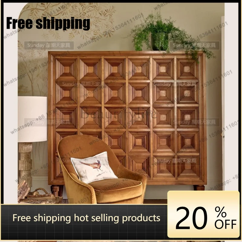 Factory Direct vintage-style chocolate-shaped dresser for living room entry-level large-capacity storage