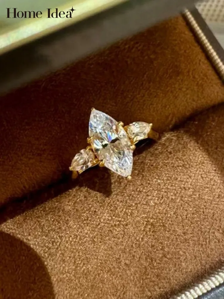 

Fashion Ladies Wedding Ring Banquet Elegant Luxury Shiny 2 Carat Synthetic Diamond 925 Sterling Silver Rings Female Fine Jewelry