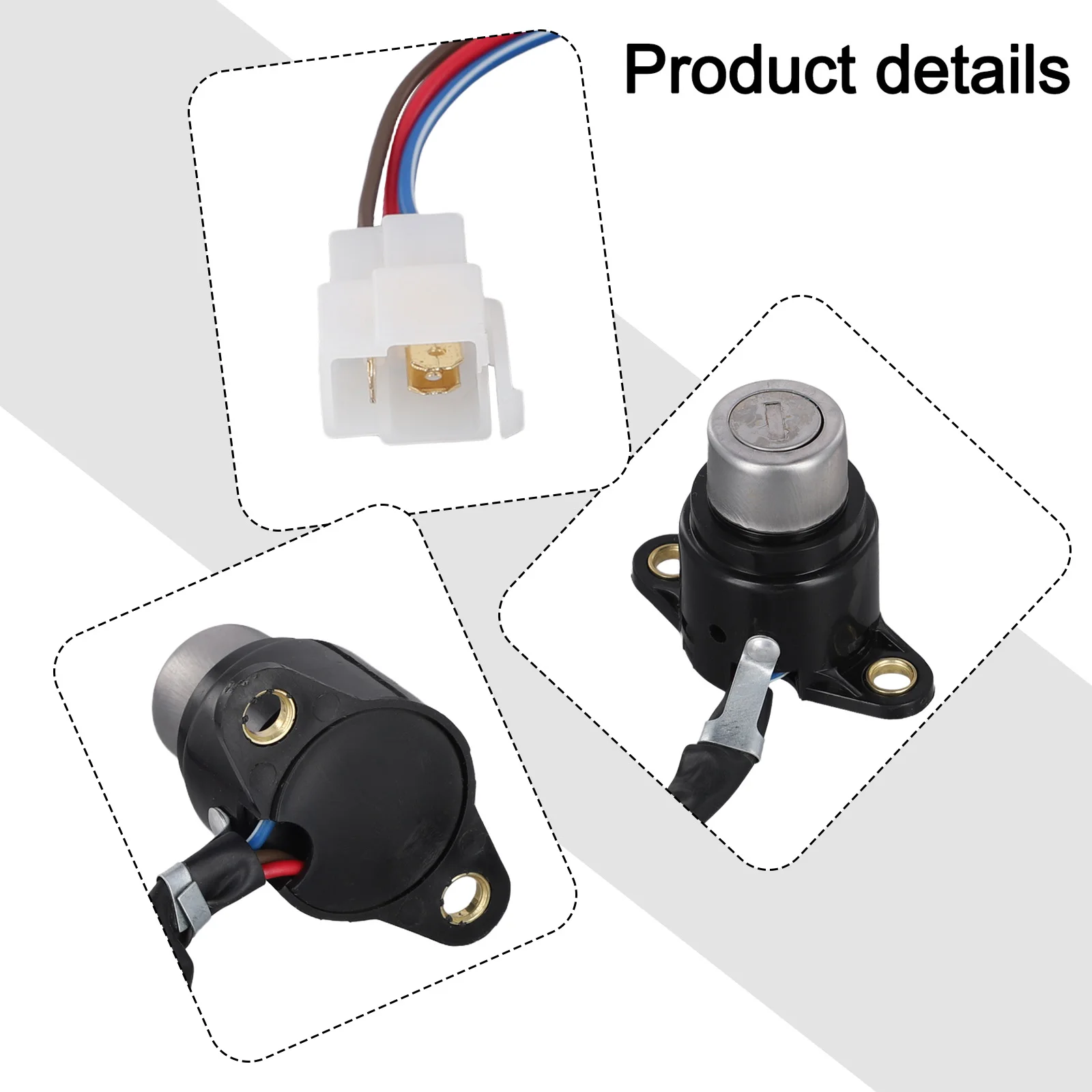 Motorcycle Ignition Key Switch For Honda For Shadow For VT1100C3 VT1100C2 VT1100C Silver Metal 35100-MCK-A00 Motor Ignition Part