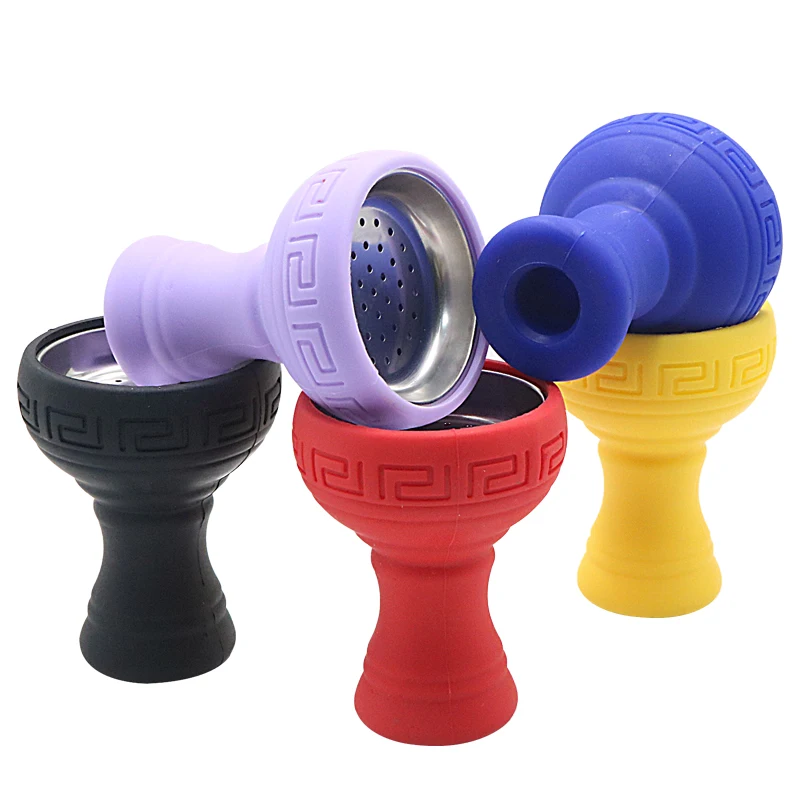 

Silicone Hookah Bowl With Stainless Steel Mesh Shisha Head Chicha Tobacco Bowls Sheesha Funnel Narguile Cachimba Accessories