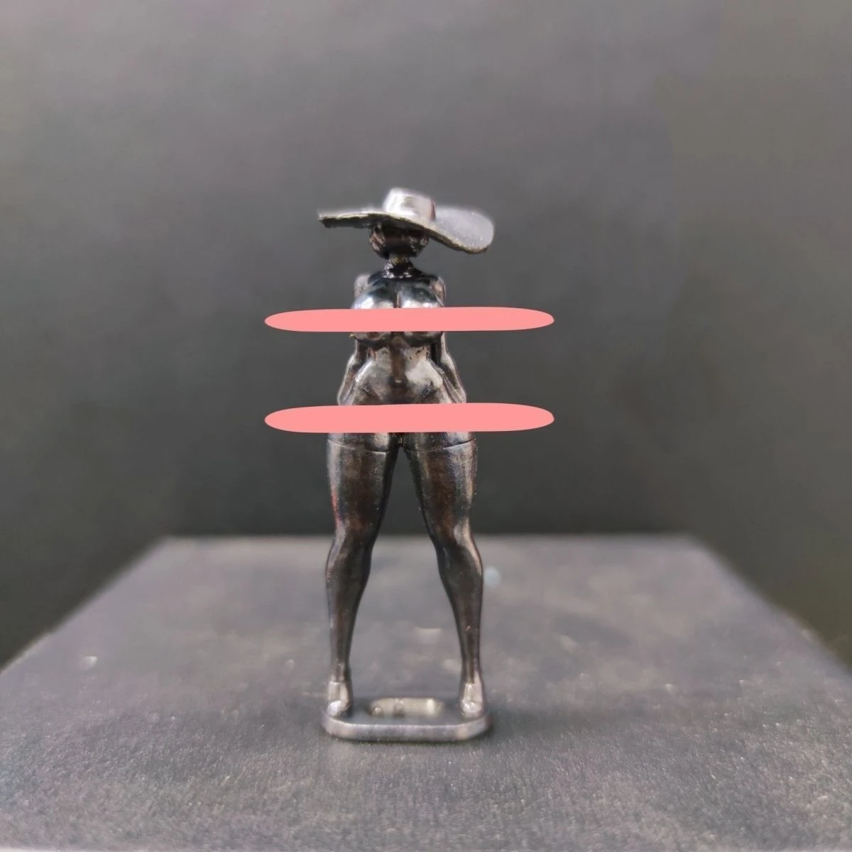 

Victorian Gothic Solid Brass Miniature Figure - Patinaed Woman with Wide - Brimmed Hat - Collectible Home Decor Ornament​​