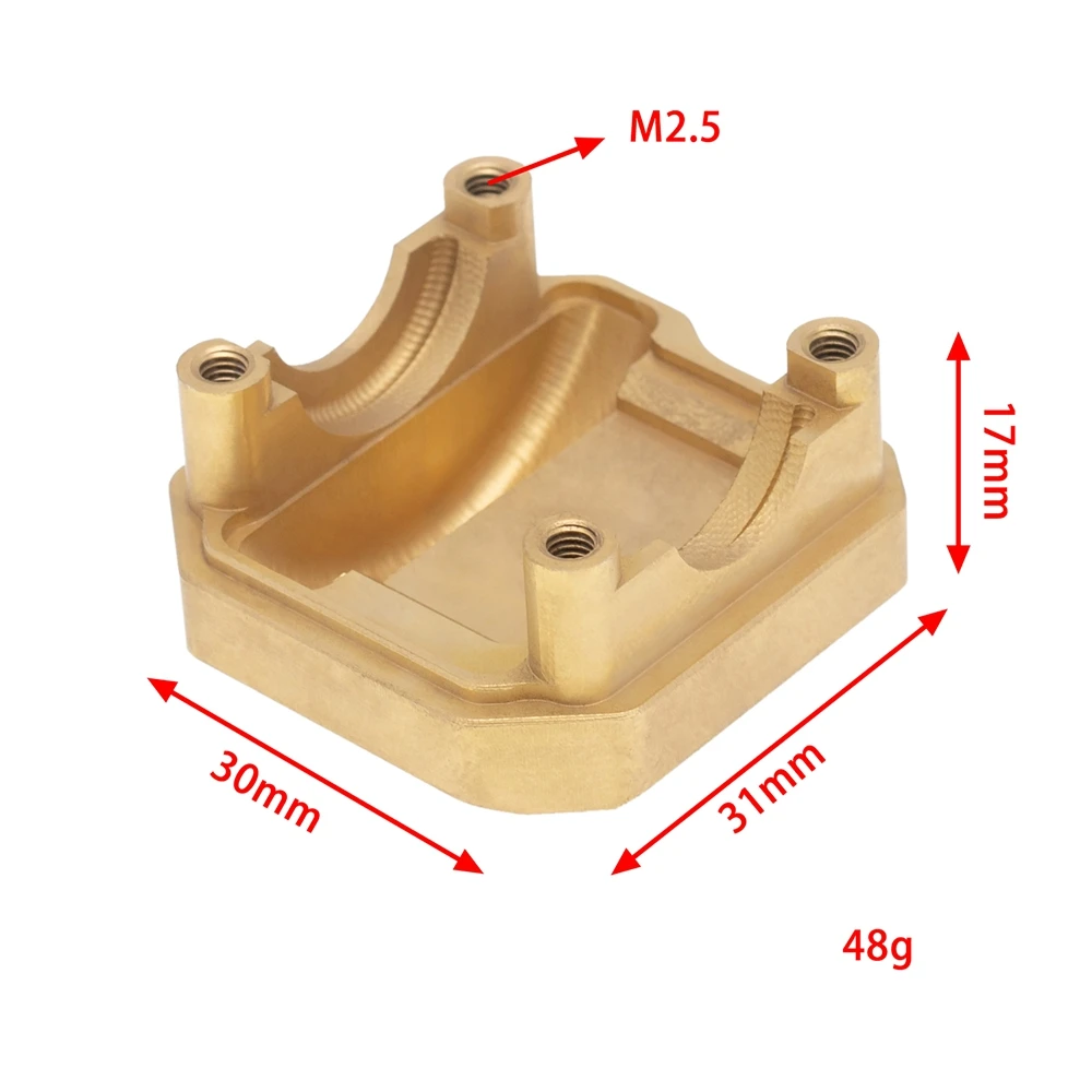 2Pcs Brass Diff Cover Front & Rear Axle 48G for 1/10 RC Crawler Car Axial SCX10 90046 90047 Upgrades Parts Accessories