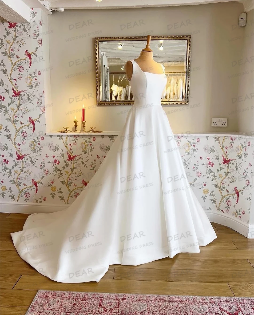 シンプルなサテンのウェディングドレス A ライン女性のボートネックノースリーブ花嫁ドレス背中の開いたフリル Vestidos De Novia カスタマイズ 2026