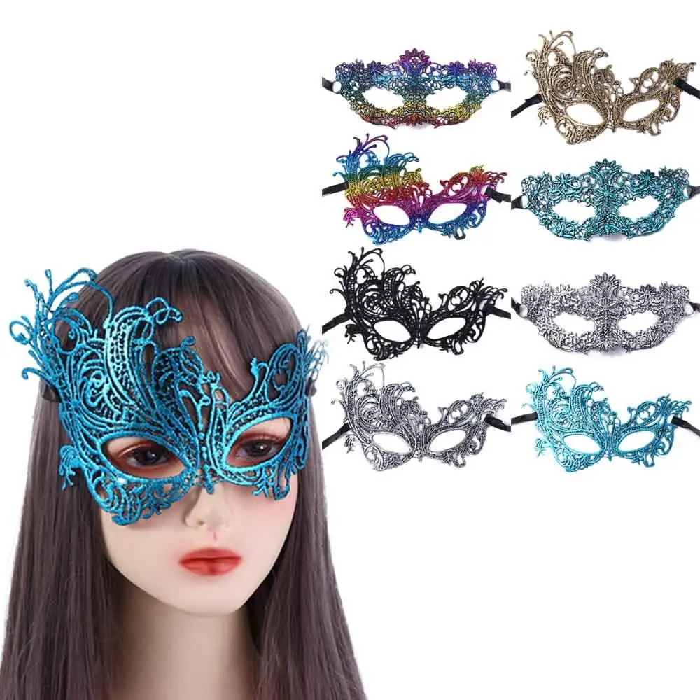 

Fancy Cosplay Prom Props Bronzing Masquerade Halloween Supply Face Mask Dance Masks Venice Mask Party Supplies Lace Masquerade