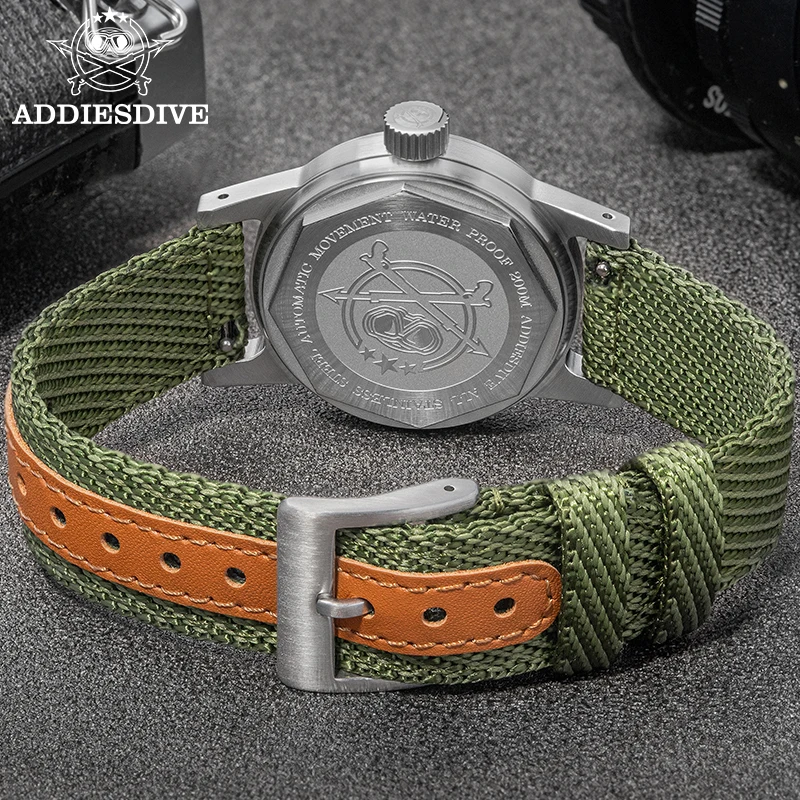 ADDIESDIVE New 36mm Vintage Enamel Dial NH35 Men Sport Watch Explore Climbing Series Automatic Mechanical Sapphire 10Bar C3