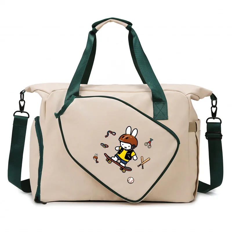 

Miffy Travel Bag Cute Cartoon Creative Simple Large Capacity Waterproof Break Kawaii Dry Wet Separation Fitness Bag Gift