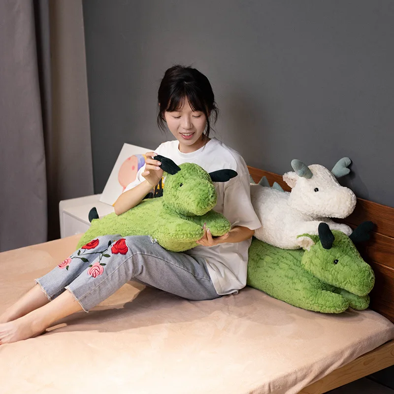 Cartoon Large Lying Dragon Plush Toys Cute Dinosaur Stuffed Animals Plushies Dolls Soft Huggable Pillow Home Decor Children Gift