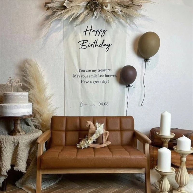 Simple Letter Happy Birthday Hanging Cloth Ins children Room Birthday Decoration Arrangement Photo Tapestry Party Dressing Prop