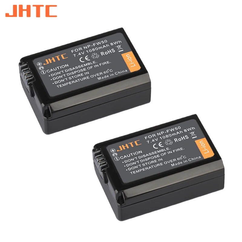 JHTC NP-FW50 NP FW50 NPFW50 Battery For Sony a6500 a6300 a6000 a5000 a3000 a7m2 a7r2 S2 NEX-3 NEX-5 NEX-7 A33 1080mAh Batteries