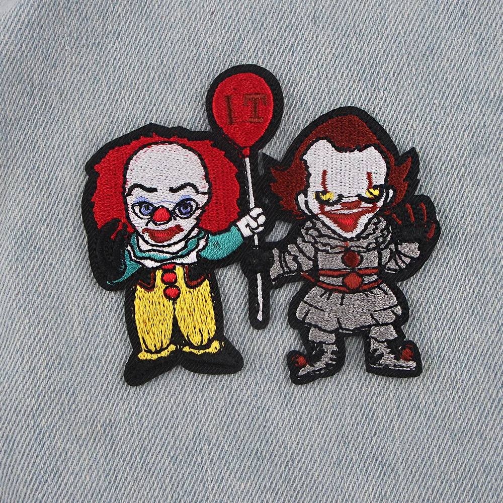 Joker Character Embroidered Patches For Clothing Thermoadhesive Patches DIY Jackets Iron on Patches Sew Applique Stickers