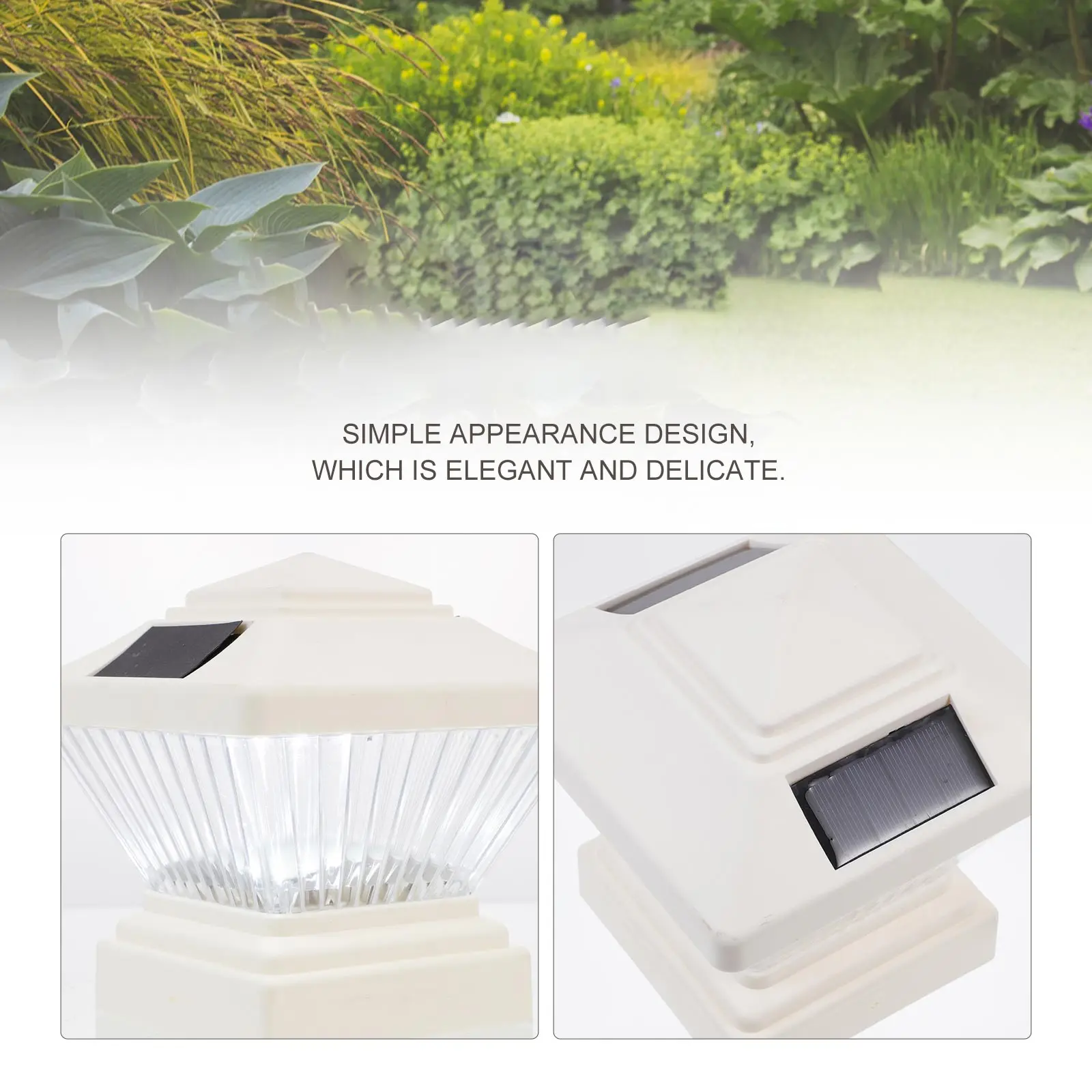 

2Pcs Solar Lamp Waterproof Outdoor LED Light Solar Pillar Lamp Adornment Garden Fence Post Decor Scene Lighting