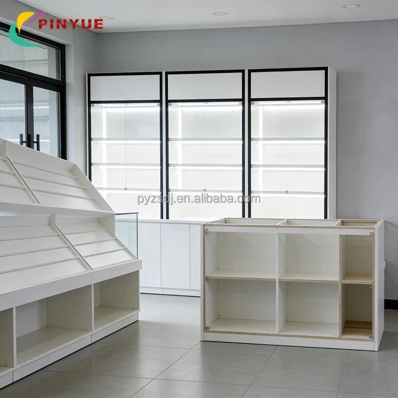 custom.Custom Elegant White Plywood MDF Wooden Watch Jewelry Smoke Display Showcases with Lockable Glass Door