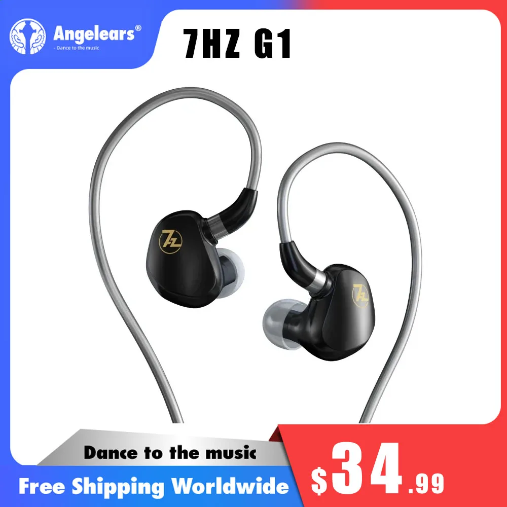 7HZ G1 Headphone 10mm Dynamic Driver In-Ear Monitor Hifi Music earphones with Stable and Reliable 0.78mm 2-Pin Replaceable Cable