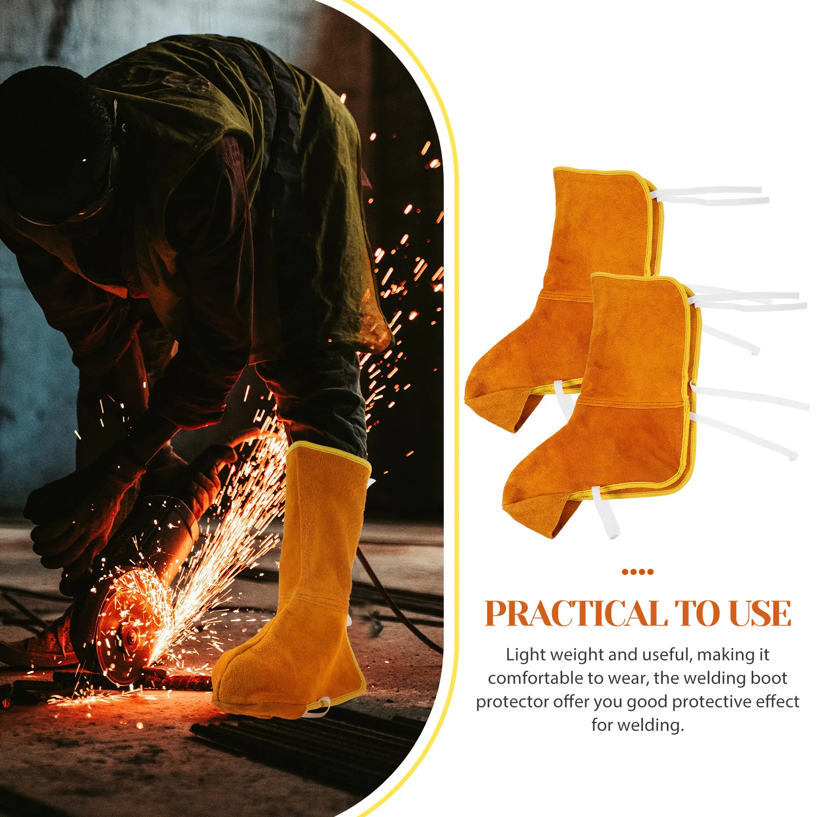 2 قطعة أغطية أحذية اللحام واقية الجراميق قابلة لإعادة الاستخدام دائم سلامة القدم يغطي لاستخدام مصنع العمل اللحام