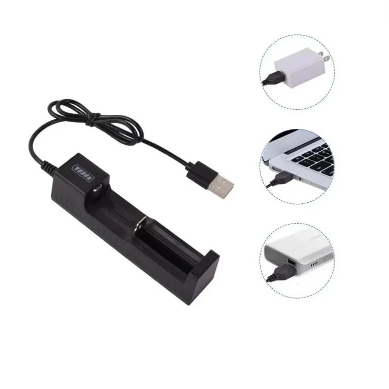 1-4pcs 18650 Battery Charger with 1/2/4 Slots 4.2V Rechargeable Lithium Battery Charging Station for Dual Slot Batteries