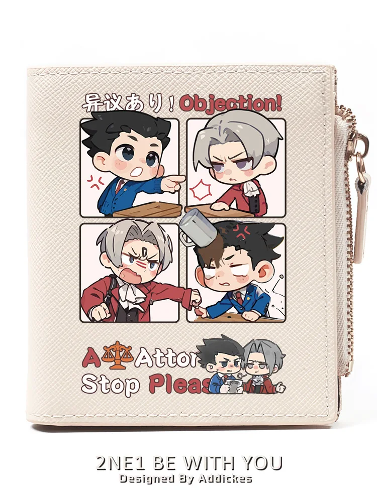 Wallet Ace Attorney Phoenix Wright Miles Edgeworth Cosplay Cartoon Purse Card Bag Delicacy Individuality Billfold Large Capacity