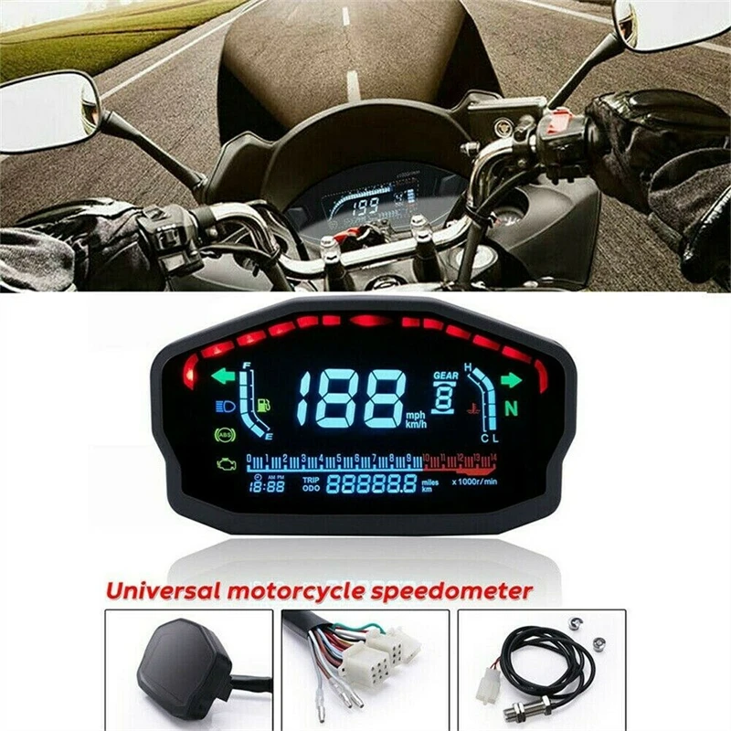 

Universal LCD Digital Motorcycle Speedometer Backlight Odometer For 2 4 Cylinders For BMW Honda Ducati Kawasaki Yamaha