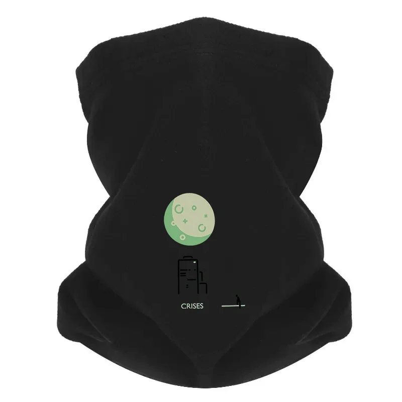 Lua, figura, crises, esperando,sad, noite homens à prova de vento cachecol máscara pescoço gaiter chapéu feminino boné chapelaria ao ar livre manter quente inverno multif