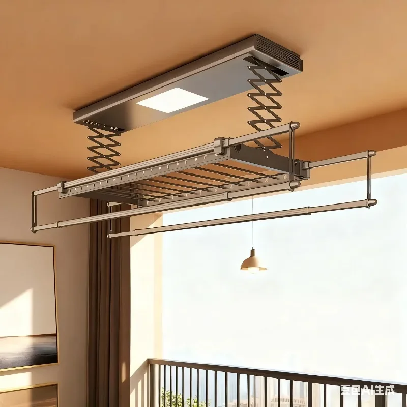 New electric hanger smart home ceiling wall-mounted laundry dryer electric lift drying rack, remote control ceiling laundry room