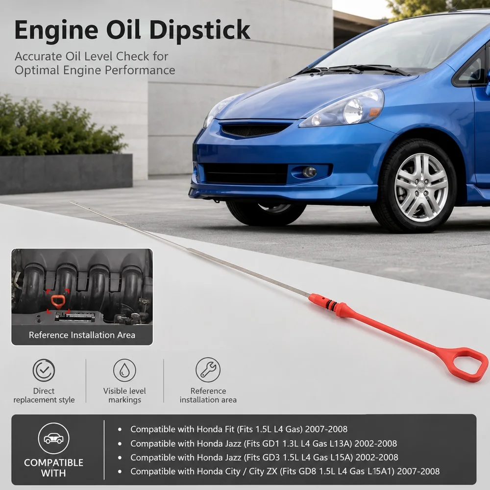 For Honda Jazz GD1 GD3 2002 2003 2004-2008 / Fit City ZX GD8 2007-2008 Car Engine Oil Level Dipstick 15650-PWA-000 15650PWA000