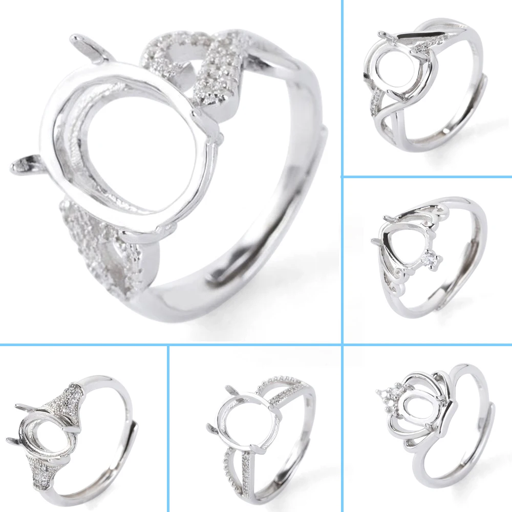 5x7 10x14 10x12MM Alloy Women's Opening Blank Ring Brackets DIY Setting Jewelry Findings Making Accessories