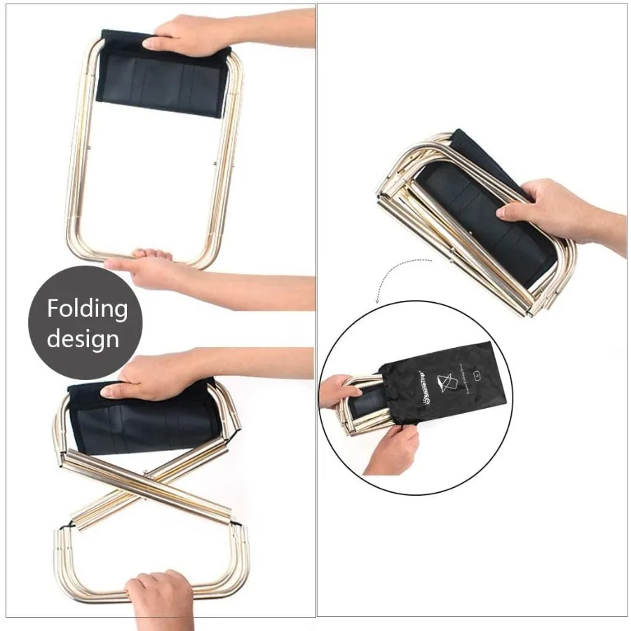 Ultralight Portable Folding Camping Stool for Outdoor Fishing Hiking Backpacking Travelling in Multiple Sizes XL:13x14x15 Large