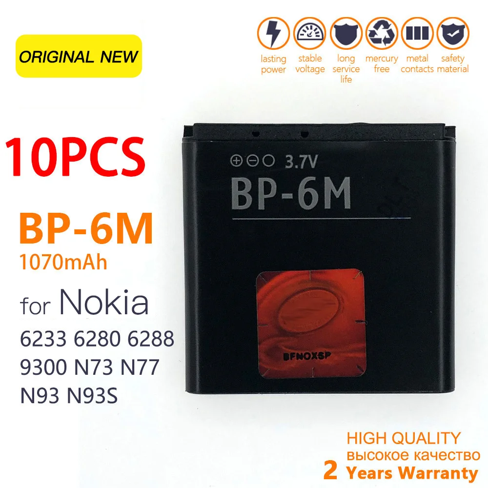 Replacement BP-6M BP 6M Phone Battery For Nokia 6233 6280 6288 9300 N73 N77 N93 N93S 3250 6290 9300 9300i Rechargeable Battery