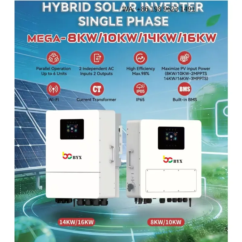 6KW-30KW IP65 Waterproof Hybrid Solar Inverter Support 12 Units Parallel Connection Lithium Battery Solar System