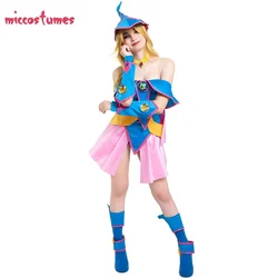 Miccostumes Women's Dark Magician Girl Cosplay Costume with Hat for Woman Halloween cosplay costume Outfit