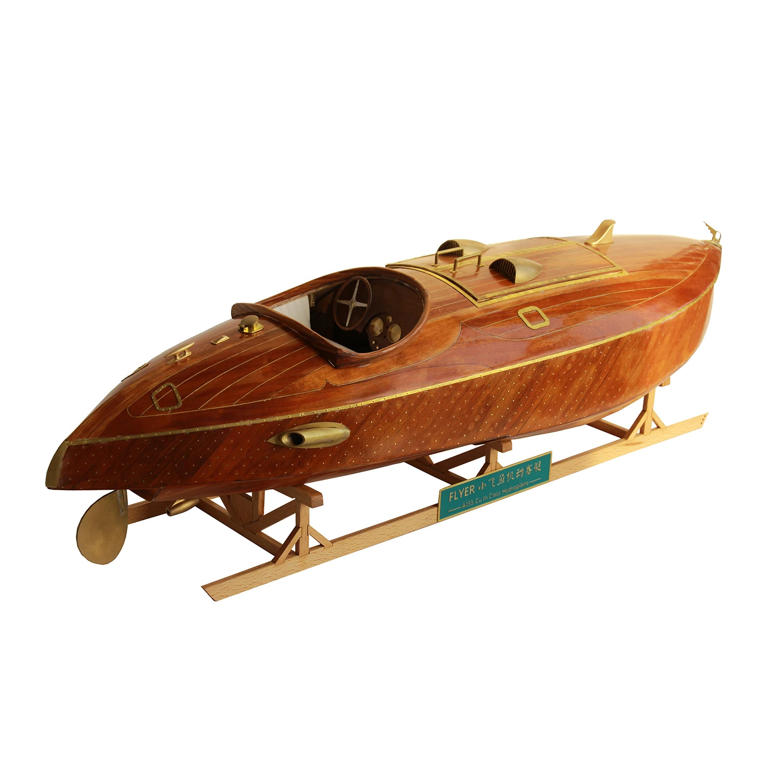 1/6 FLYER 15 RC Racing Jacht Houten DIY Assembly Model Kit Hoge Simulatie Roeischip Model Elektrische Afstandsbediening Boot Speelgoed