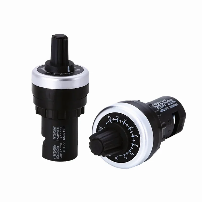 LA42DWQ-22 1K 2K 5K 10K 20k 50k 100k 22mm Diameter Pots Rotary Potentiometer Converter Governor Inverter Resistance Switch
