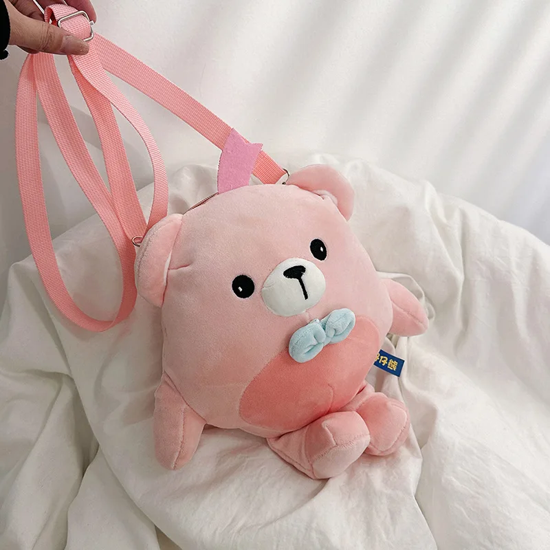 

Women's fashionable fluffy bear cute sweet bucket bag shoulder bag crossbody bag