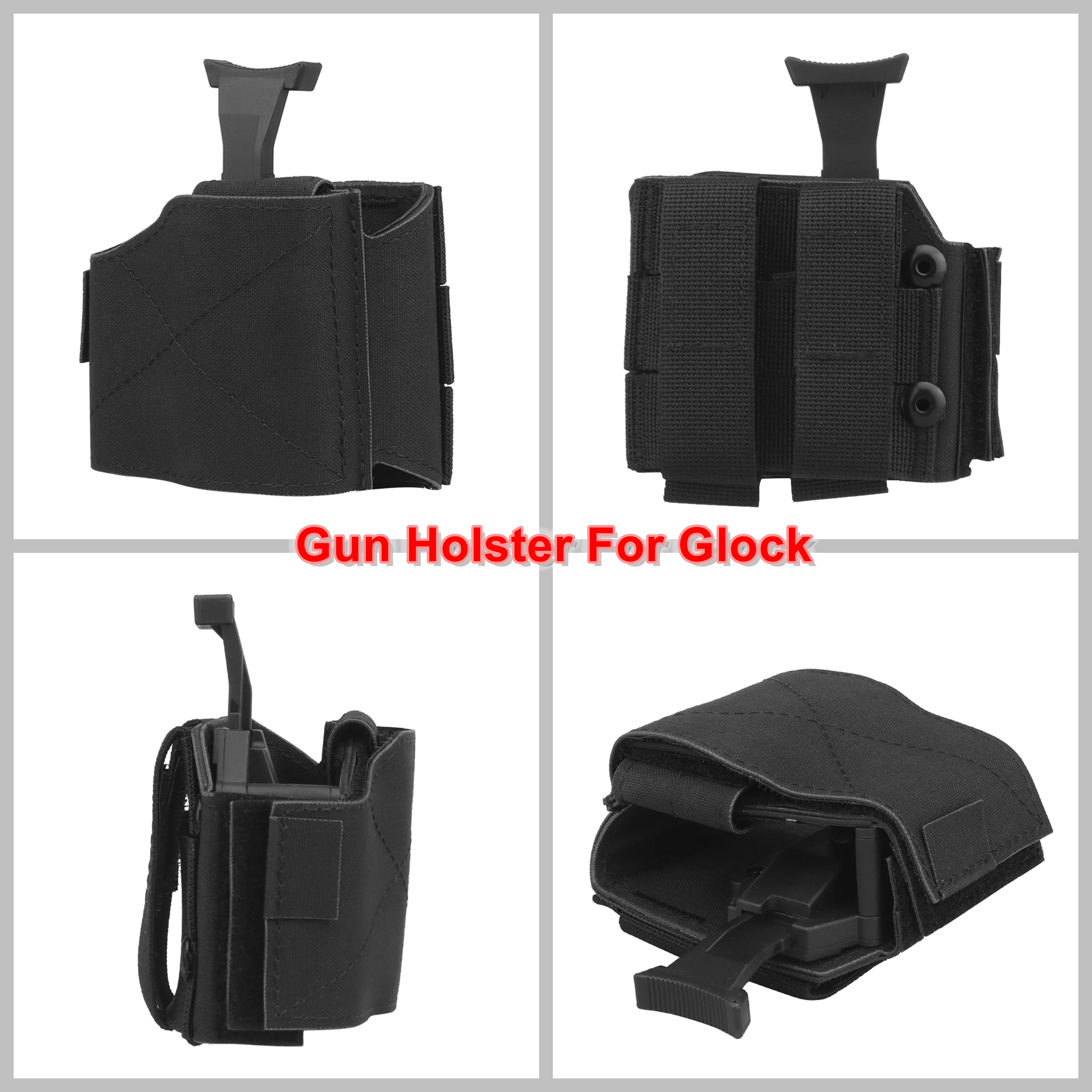 

Легкая тактическая кобура для пистолета Glock, регулируемый быстросъемный ремень, чехол для пистолетов, уличная система Molle, совместимая