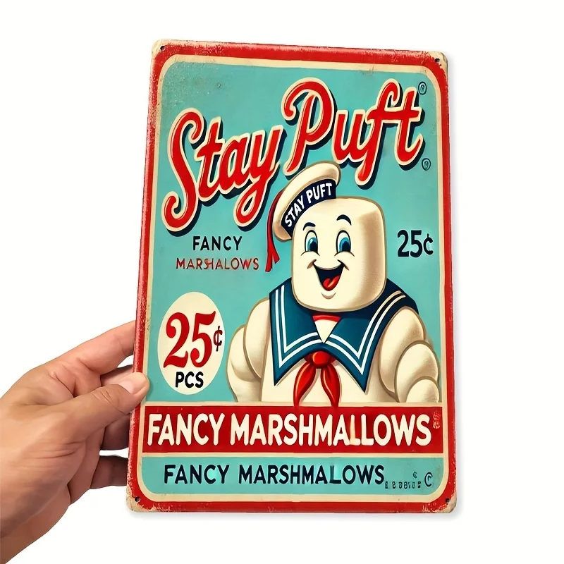 

Room Decor 1 STAY PUFT Metal Iron Sign - Indoor And Outdoor Hanging Decoration for Home, Kitchen, Dining Room, Bedroom, Garden