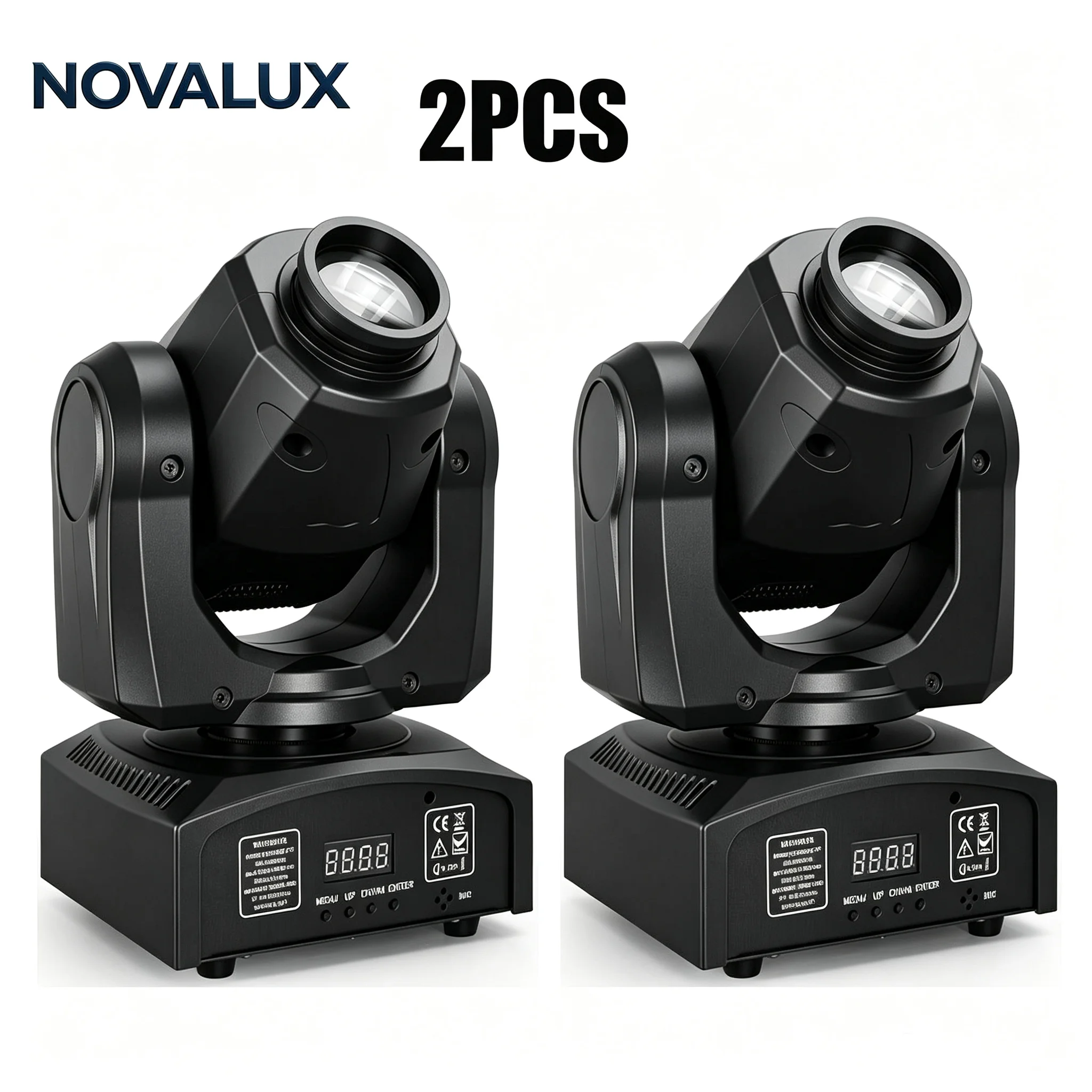 2 projecteurs LED mobiles blancs 60W, 7 gobos, 7 couleurs, lumière à motifs rotatifs, DMX512, fonctionnement automatique maître-esclave, éclairage d'effets de scène pour discothèque, mariage, spectacle en direct