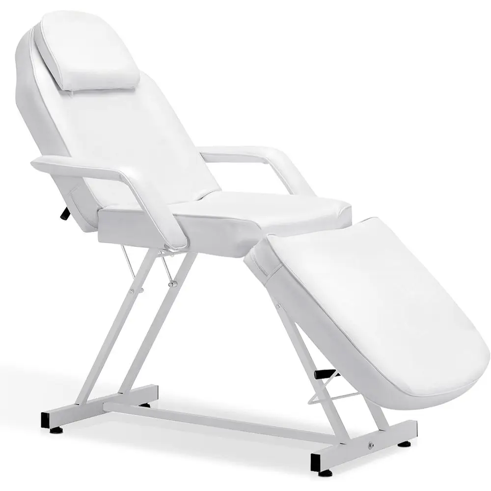Adjustable Tattoo Chair, 72 inches Tattoo Table, Multi-pose acial Chair or Client, Esthetician Bed 0015 (White)