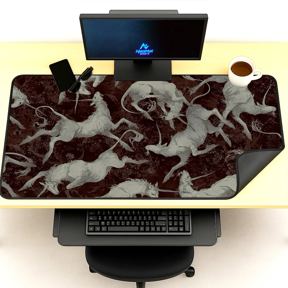Gothic Desk Mat Keyboard Extended 120cm Unicorn 140cm Nonslip Rubber Base Gaming Accessories Premium Oversized Durable Mouse Pad