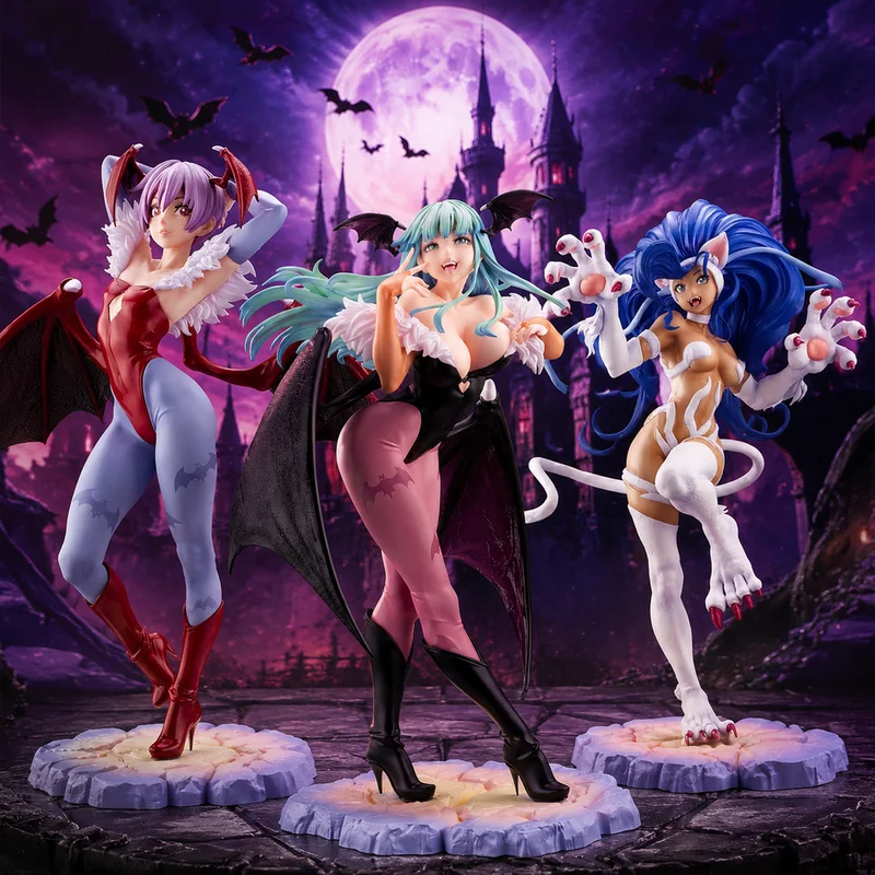 Figura de Anime Darkstalkers Morrigan Lilith Felicia, Estatua de Vampiro a Escala 1/7, Modelo Coleccionable, Adorno para PC de Escritorio, Regalo para Adultos